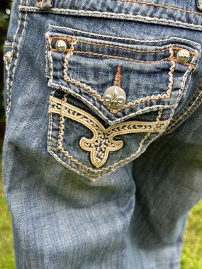 Rock Revival Denim Jeans with White Logo Patch 25
